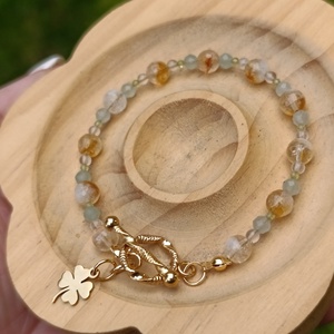 Bőséget hozó ásvány karkötő olivinnel, aventurinnal és citrinnel - ékszer - karkötő - ásványkarkötő - Meska.hu