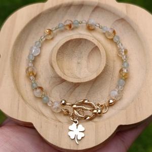 Bőséget hozó ásvány karkötő olivinnel, aventurinnal és citrinnel - ékszer - karkötő - ásványkarkötő - Meska.hu