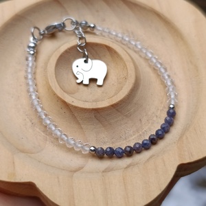 Belső bölcsesség zafírral és hegyikristállyal, elefánt medállal - Meska.hu