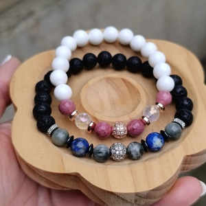 Valentin napi páros karkötő - ékszer - karkötő - ásványkarkötő - Meska.hu