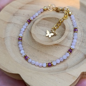 Kunzit rubinnal az önazonosságért, a szívtér nyitásáért és belső erőért , Ékszer, Karkötő, Ásványkarkötő, Ékszerkészítés, MESKA