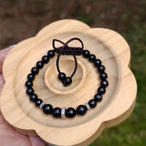 Shungit állítható női védelmező karkötő - ékszer - karkötő - ásványkarkötő - Meska.hu