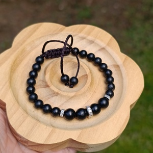 Shungit állítható női védelmező karkötő - ékszer - karkötő - ásványkarkötő - Meska.hu