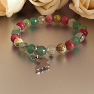 Szívgyógyító ásvány karkötő thulittal, aragonittal, prehnittel és aventurinnal , Ékszer, Karkötő, Ásványkarkötő, Ékszerkészítés, MESKA