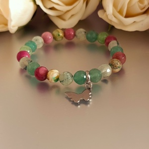 Szívgyógyító ásvány karkötő thulittal, aragonittal, prehnittel és aventurinnal  - ékszer - karkötő - ásványkarkötő - Meska.hu