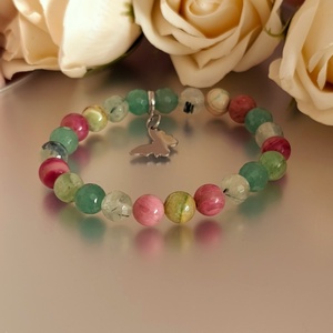 Szívgyógyító ásvány karkötő thulittal, aragonittal, prehnittel és aventurinnal  - ékszer - karkötő - ásványkarkötő - Meska.hu