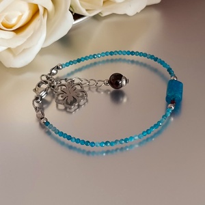 Apatit es gránát ásványkarkötő a kitartásért, tiszta irányért és belső erőért - ékszer - karkötő - ásványkarkötő - Meska.hu