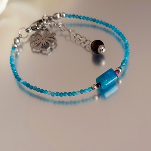 Apatit es gránát ásványkarkötő a kitartásért, tiszta irányért és belső erőért - ékszer - karkötő - ásványkarkötő - Meska.hu