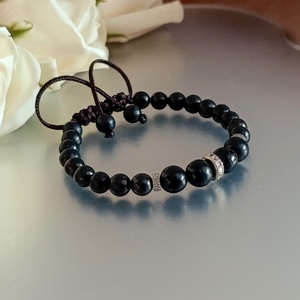 Shungit állítható női védelmező karkötő - Meska.hu