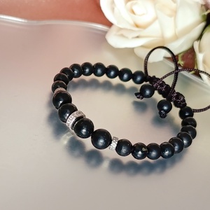 Shungit állítható női védelmező karkötő - ékszer - karkötő - ásványkarkötő - Meska.hu