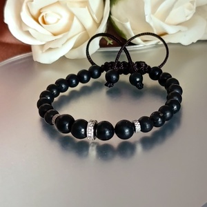 Shungit állítható női védelmező karkötő - ékszer - karkötő - ásványkarkötő - Meska.hu