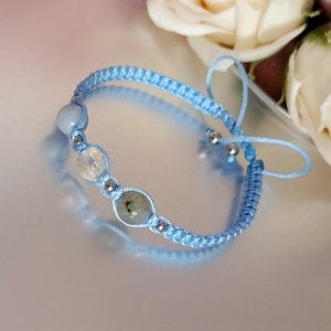 Belső nyugalom, intuíció és angyali védelem � csomózott ásványkarkötő - ékszer - karkötő - ásványkarkötő - Meska.hu