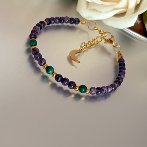 Átalakulás ásványkarkötő csaroittal és malachittal - ékszer - karkötő - ásványkarkötő - Meska.hu