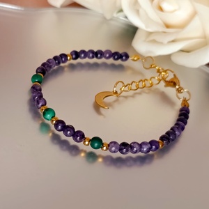 Átalakulás ásványkarkötő csaroittal és malachittal - ékszer - karkötő - ásványkarkötő - Meska.hu