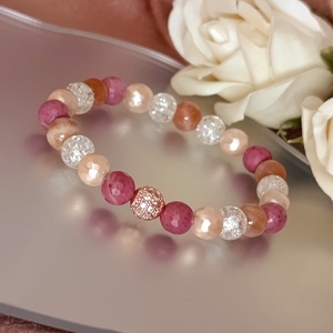 Női lélek ébredése ásványkarkötő cirkónia gömbbel, Ékszer, Karkötő, Ásványkarkötő, Ékszerkészítés, MESKA