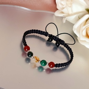 Bőség-Teremtés-Belső erő malachittal, citrinnel és karneollal  - ékszer - karkötő - ásványkarkötő - Meska.hu