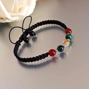 Bőség-Teremtés-Belső erő malachittal, citrinnel és karneollal  - ékszer - karkötő - ásványkarkötő - Meska.hu