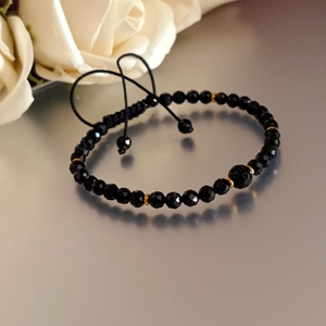 Védelmező fekete turmalin ásványkarkötő - ékszer - karkötő - ásványkarkötő - Meska.hu