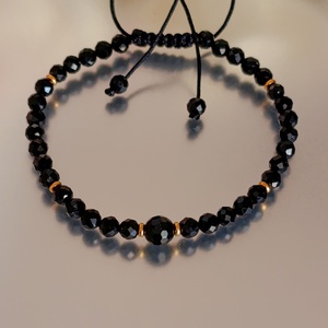 Védelmező fekete turmalin ásványkarkötő - ékszer - karkötő - ásványkarkötő - Meska.hu