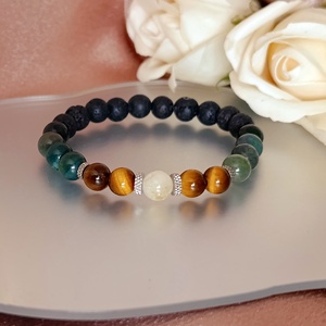 Erő, fókusz, bőség ásvány karkötő - ékszer - karkötő - gyöngyös karkötő - Meska.hu