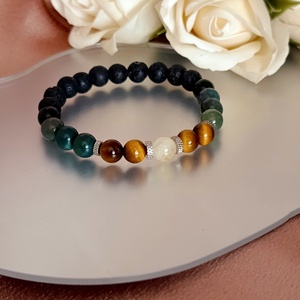 Erő, fókusz, bőség ásvány karkötő - ékszer - karkötő - gyöngyös karkötő - Meska.hu