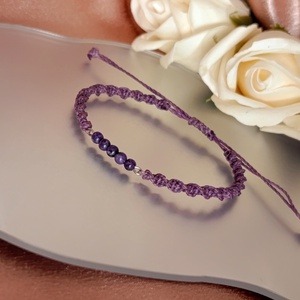 Átalakulás csaroit csomózott, állítható karkötő, Ékszer, Karkötő, Fonott karkötő, Csomózás, Ékszerkészítés, MESKA