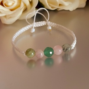 Calm - Harmónia - Szívgyógyítás - Lágyság csomózott ásványkarkötő, Ékszer, Karkötő, Ásványkarkötő, Csomózás, Ékszerkészítés, MESKA