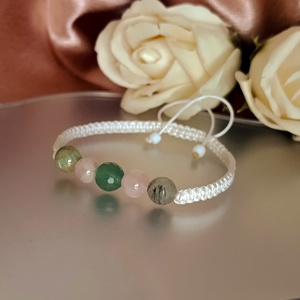 Calm - Harmónia - Szívgyógyítás - Lágyság csomózott ásványkarkötő - ékszer - karkötő - ásványkarkötő - Meska.hu