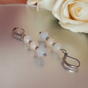  Fülbevaló akvamarinnal és berillel - ékszer - fülbevaló - lógó fülbevaló - Meska.hu