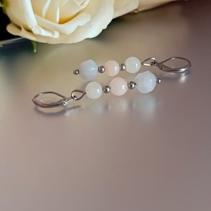  Fülbevaló akvamarinnal és berillel - ékszer - fülbevaló - lógó fülbevaló - Meska.hu