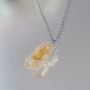 Nyers citrin nyaklánc - ékszer - nyaklánc - medálos nyaklánc - Meska.hu