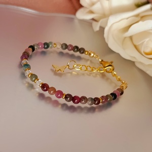 Harmónia - védelem - energiatisztítás � színes turmalin és hegyikristály karkötő pillangó medállal - ékszer - karkötő - ásványkarkötő - Meska.hu