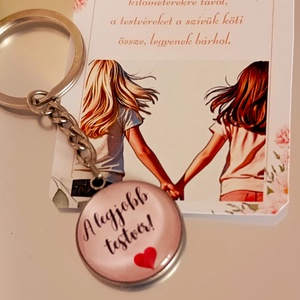 A legjobb testvér üveglencsés kulcstartó kísérő kártyával - táska & tok - kulcstartó & táskadísz - kulcstartó - Meska.hu