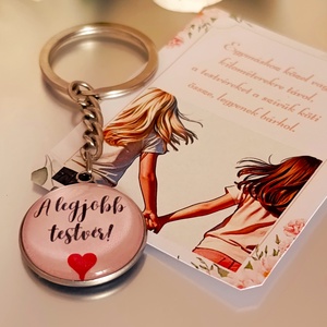 A legjobb testvér üveglencsés kulcstartó kísérő kártyával - Meska.hu