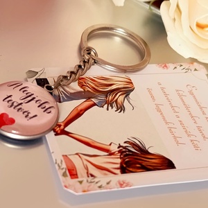 A legjobb testvér üveglencsés kulcstartó kísérő kártyával - táska & tok - kulcstartó & táskadísz - kulcstartó - Meska.hu