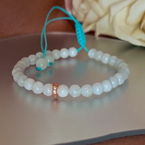 Angyali vezetés cölesztin állítható ásványkarkötő - Meska.hu