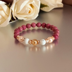 Golden Serenity A minőségű fazettált thulit ásványkarkötő  - ékszer - karkötő - ásványkarkötő - Meska.hu