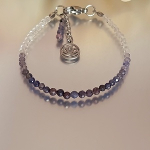 Belső csend és tisztánlátás ásványkarkötő zafírral, tanzanittal és hegyikristállyal - ékszer - karkötő - ásványkarkötő - Meska.hu