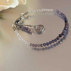 Belső csend és tisztánlátás ásványkarkötő zafírral, tanzanittal és hegyikristállyal - ékszer - karkötő - ásványkarkötő - Meska.hu