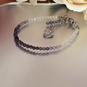 Belső csend és tisztánlátás ásványkarkötő zafírral, tanzanittal és hegyikristállyal - Meska.hu