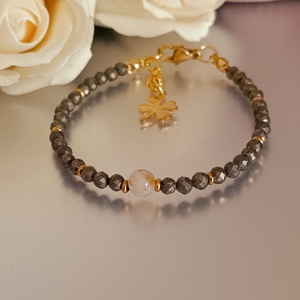 Bőségvonzó ásványkarkötő pirittel és citrinnel - ékszer - karkötő - ásványkarkötő - Meska.hu