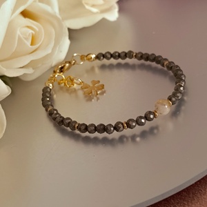 Bőségvonzó ásványkarkötő pirittel és citrinnel - ékszer - karkötő - ásványkarkötő - Meska.hu