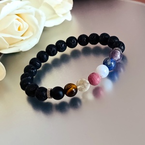 Női csakra karkötő lávakő alapon, aroma ékszer  - Meska.hu
