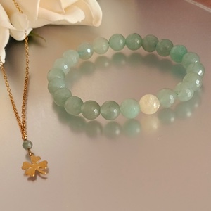 Bőség és szerencse karkötő aventurinnal és citrinnel és nyaklánccal, Ékszer, Ékszerszett, Ékszerkészítés, MESKA