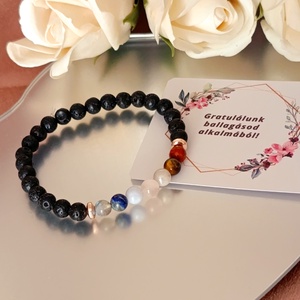 Női csakra karkötő lávakő alapon � egyensúly és tudatos jelenlét, aroma ékszer - Meska.hu