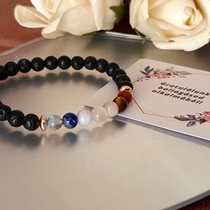 Női csakra karkötő lávakő alapon � egyensúly és tudatos jelenlét, aroma ékszer - ékszer - karkötő - ásványkarkötő - Meska.hu