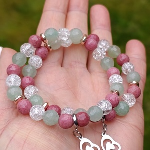 Anya�lánya ásványkarkötő szett � szeretet, kapcsolat és harmónia  - ékszer - karkötő - ásványkarkötő - Meska.hu