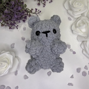 Plüssmaci - szürke amigurumi plüssjáték gyerekeknek  - játék & sport - plüssállat & játékfigura - maci - Meska.hu