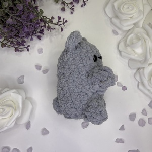 Plüssmaci - szürke amigurumi plüssjáték gyerekeknek  - játék & sport - plüssállat & játékfigura - maci - Meska.hu