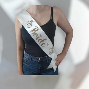 Lánybúcsús szatén szalag menyasszonynak Bride felirattal - Meska.hu